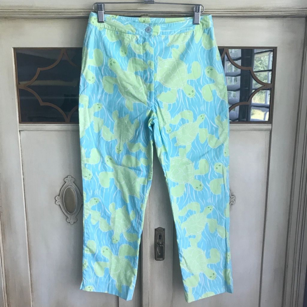 EUC Vintage White Label Lilly Pulitzer Myrtle Turtle Pants | Size 0